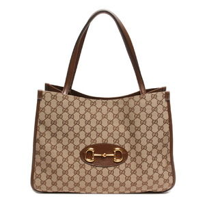 Gucci Brown Monogram Canvas Shoulder Bag with Gold Hardware
